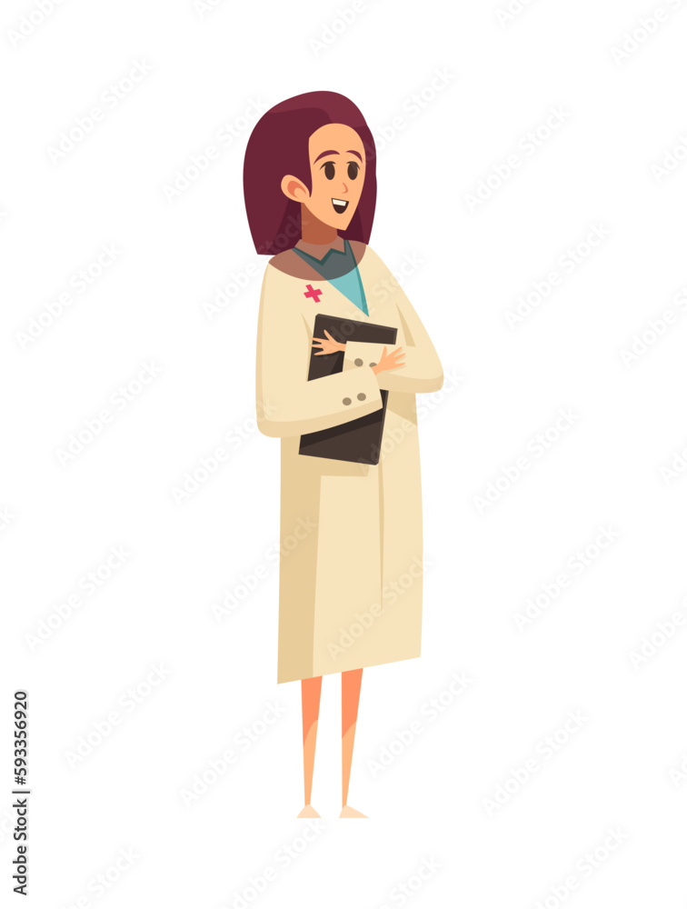 Poster doctor flat illustration