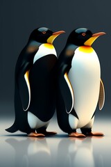 Obraz premium two penguins on a rock
