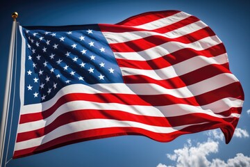 American flag waving in the wind, generative AI