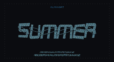 summer Abstract Fashion Best font alphabet. Minimal modern urban fonts for logo, brand, fashion, Heading etc. Typography typeface uppercase lowercase and number. vector illustration full Premium look