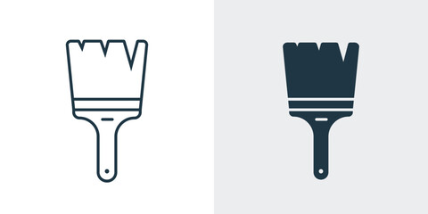 Paint brush icon line art vector