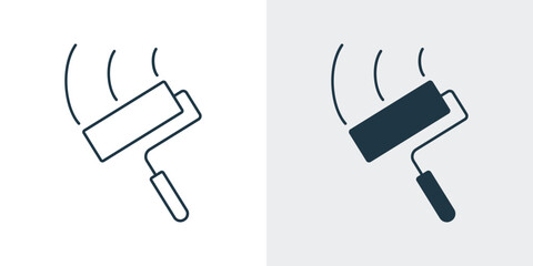 Paint roller paintbrush icon vector