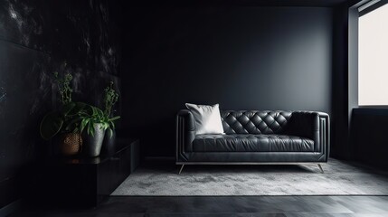 design scene with sofa, interior design, minimalistic and modern, generative AI