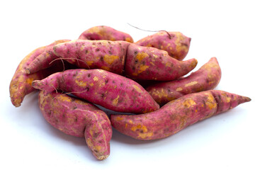 Sweet potato on white background.