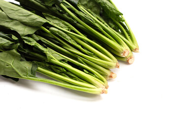 Fresh spinach on white background