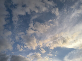 Golden hue clouds at sunset