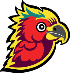 illustration of a cartoon parrot, isolated