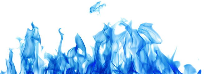 blue stripe of flame high hot sparks on white