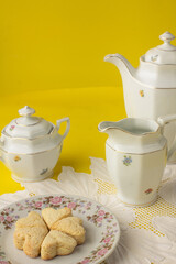 cookie, cream, tea, food, heart, 