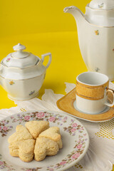 cookie, cream, tea, food, heart, 