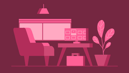 pink living room