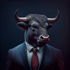 Bull NFT Art Portrait