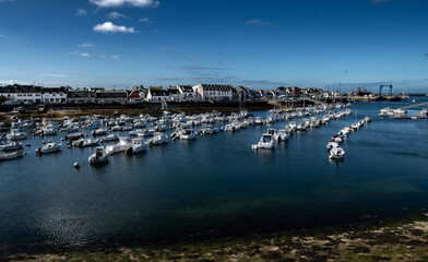 Harbor And Fishing Boats Of Finistere City Guilvinec At The Coast Of Atlantic In Brittany, France