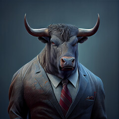 Bull NFT Art Portrait