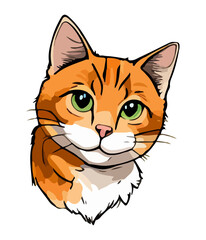 Fototapeta na wymiar Cartoon cat character. Kitten vector breed.