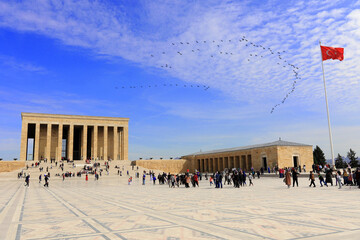 Ankara Anitkabir is the mausoleum of the founder of Turkish Republic, Mustafa Kemal Ataturk.	