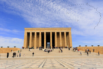Ankara Anitkabir is the mausoleum of the founder of Turkish Republic, Mustafa Kemal Ataturk.	