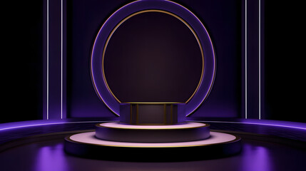 A black and purple room mockup for product