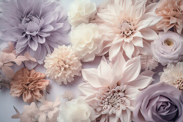 Obraz na płótnie Canvas Blooming Flowers in Pastel Tones