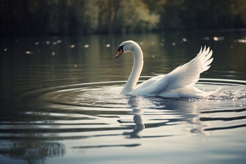 7. Photograph a swan gracefully gliding across a lake