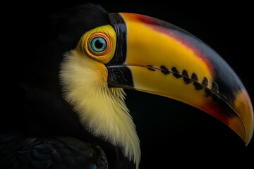 Fototapeta premium Capture the unique shape and colors of a toucan's beak
