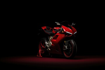 Obraz na płótnie Canvas Red sport racing motorcycle.