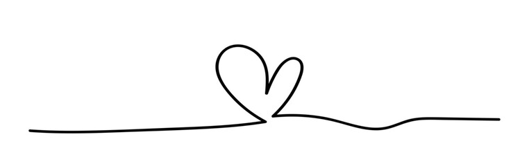 Fototapeta premium Continuous Line Drawing Flower. Black Sketch. Floral One Line Illustration. Minimal illustration from thin black line for tattoo or logo. Vector EPS 10.