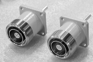 Metal parts for electrical connections as an industrial concept background