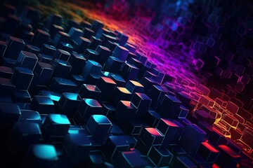 Obraz premium Abstract futuristic space sci-fi background. Generated ai.