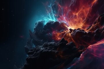 Abstract outer space colorful clouds background. Generated ai.