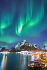 
The most beautiful night in the peaceful country of Canada - obrazy, fototapety, plakaty