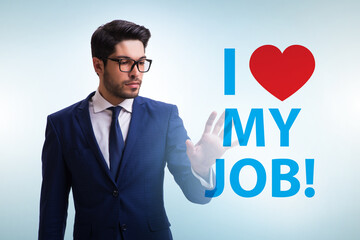 I love my job concept with businessman