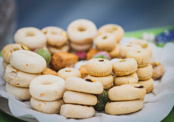 An assortment of traditional Turkish sweets, showcasing vibrant colors and a variety of textures, tempting to the palate.