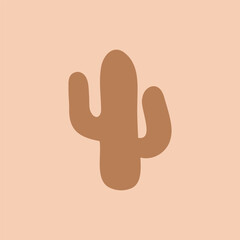 funny cactus in retro boho colors