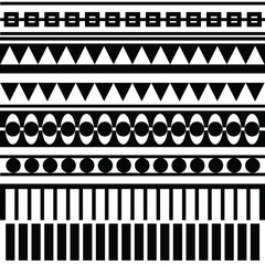 Modernist tribal black and white background pattern