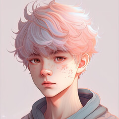 Anime boy avatar Ai generative art