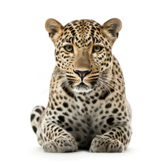 Fototapeta na wymiar Leopard isolated on white background - Generative AI