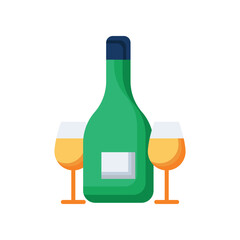 Wine icons. Vector Design Stock illustration.