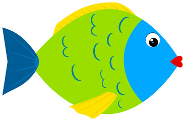 Cute cartoon fish illustration.