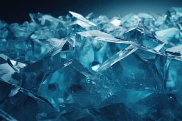Obraz na płótnie Canvas Frozen Beauty: Geometric Blue Ice Texture Background with Crystal Accents Generative AI 2