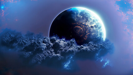 Astonishing planet in space!
Light Blue Backgrounds, with fantasy theme
