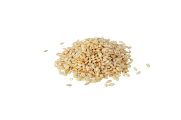 Brown rice heap isolated transparent png. Uncooked,raw, whole grain cereal.
