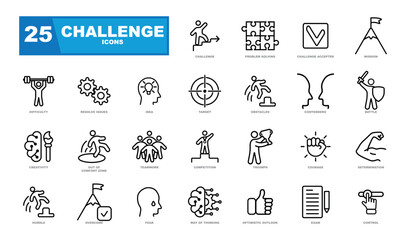 Challenge icon set. Perfect for a website.