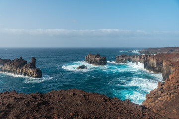 El Hierro Island. Canary Islands, coast next to the Arco de la Tosca incredible natural monument