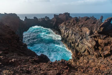 Papier Peint photo les îles Canaries El Hierro Island. Canary Islands, the Arco de la Tosca incredible natural monument of an arch by the sea