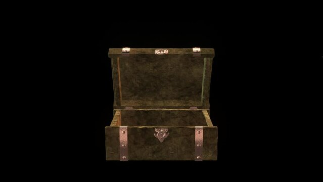 3d animation treasure chest that opens and closes