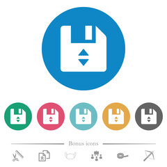 File position flat round icons