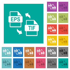 EPS TIF file conversion square flat multi colored icons