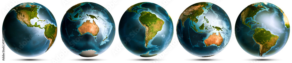 Canvas Prints planet earth globe world set