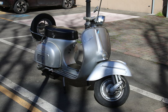 Italy, year 2023, Piaggio Vespa, vintage italian motor scooter, Italy